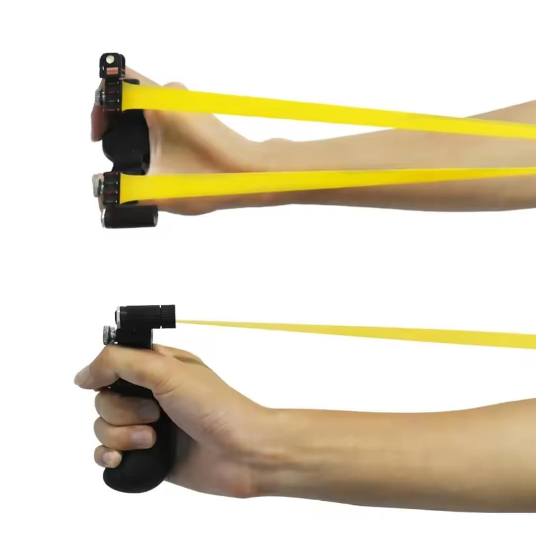 Laser Slingshot for Hunting & Target Practice ? High-Power Stainless Steel Catapult with Laser Sight, Adjustable Bands & Non-Slip Grip