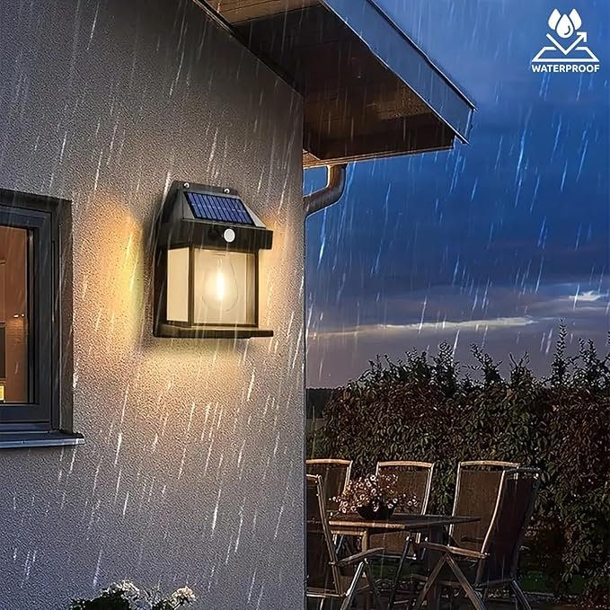 Solar Wall Bulb Light ? Waterproof LED Outdoor Light with Automatic On/Off | Decorative Solar Lamp for Balcony, Garden, Patio, Pathway & Home Exterior