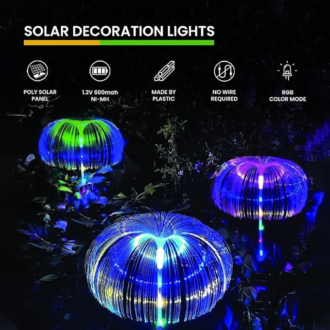Solar Jellyfish Light ? Waterproof Color-Changing LED Hanging Garden Light | Outdoor Solar-Powered Decorative Lamp for Yard, Patio, Lawn & Balcony