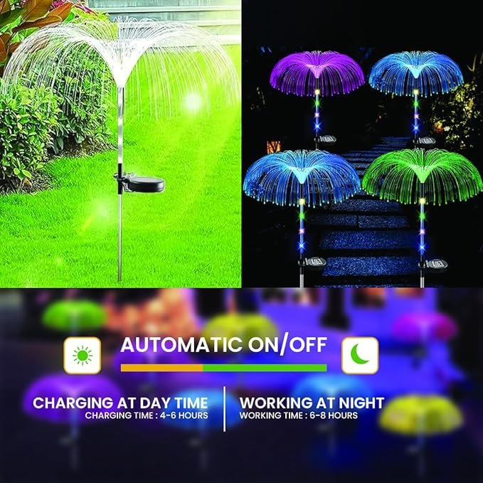 Solar Jellyfish Light ? Waterproof Color-Changing LED Hanging Garden Light | Outdoor Solar-Powered Decorative Lamp for Yard, Patio, Lawn & Balcony