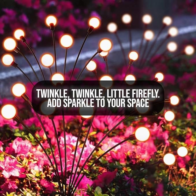 8 LED Solar Powered Firefly Lights ? Swaying Waterproof Garden Pathway Lights | Outdoor Decorative Solar Lamp for Yard, Patio, Lawn & Landscape Decoration