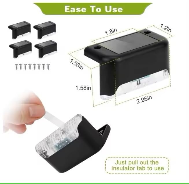 Solar Stair Light ? Waterproof LED Step Light for Outdoor Stairs, Fences, Decks, and Pathways | Solar-Powered Auto On/Off Wall Light for Garden & Yard