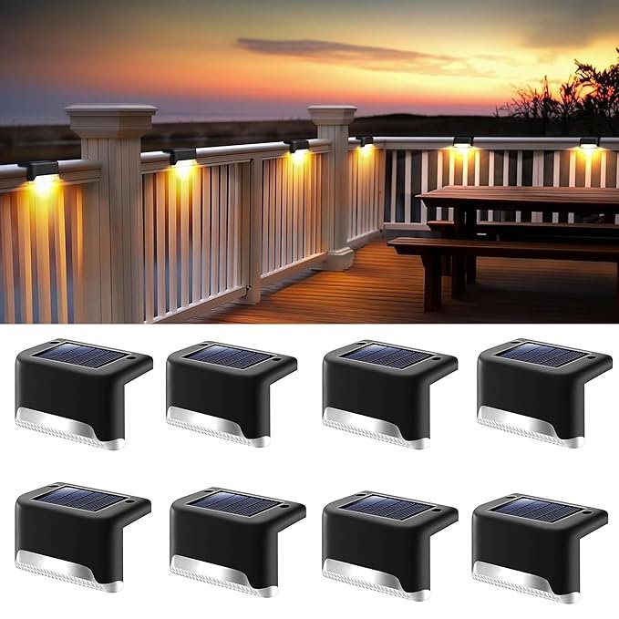 Solar Stair Light ? Waterproof LED Step Light for Outdoor Stairs, Fences, Decks, and Pathways | Solar-Powered Auto On/Off Wall Light for Garden & Yard