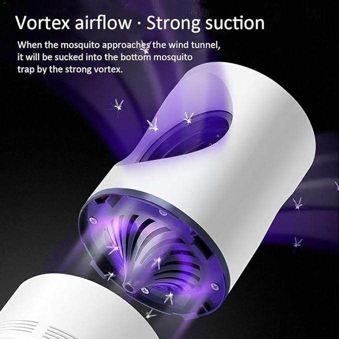 Blue Hole Mosquito Killer Lamp ? USB-Powered 368 nm UV Trap & Silent Fan, Chemical-Free Indoor Insect Control | 360? Attraction & Easy Clean