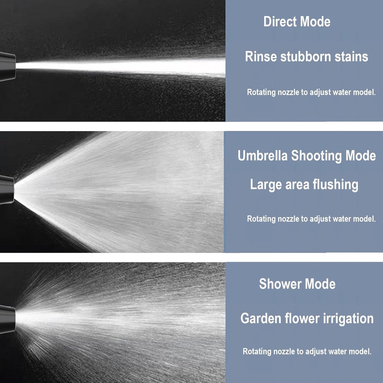 High Pressure Water Spray Gun Metal Nozzle ? Heavy-Duty Garden Hose Nozzle with 3 Connectors | Adjustable Jet Spray for Car Wash, Lawn, and Cleaning