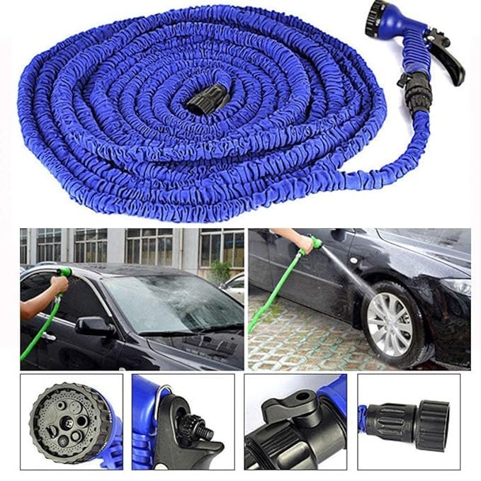Mini Hose 15M / 50FT | Expandable Garden Water Pipe with Spray Nozzle | Lightweight, Flexible & Leak-Proof Hose for Home, Garden, Car Wash & Outdoor Use