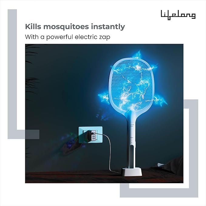 Mosquito Racket | Electric Bug Zapper Swatter with Rechargeable Battery | Portable Mosquito Killer for Indoor & Outdoor Use