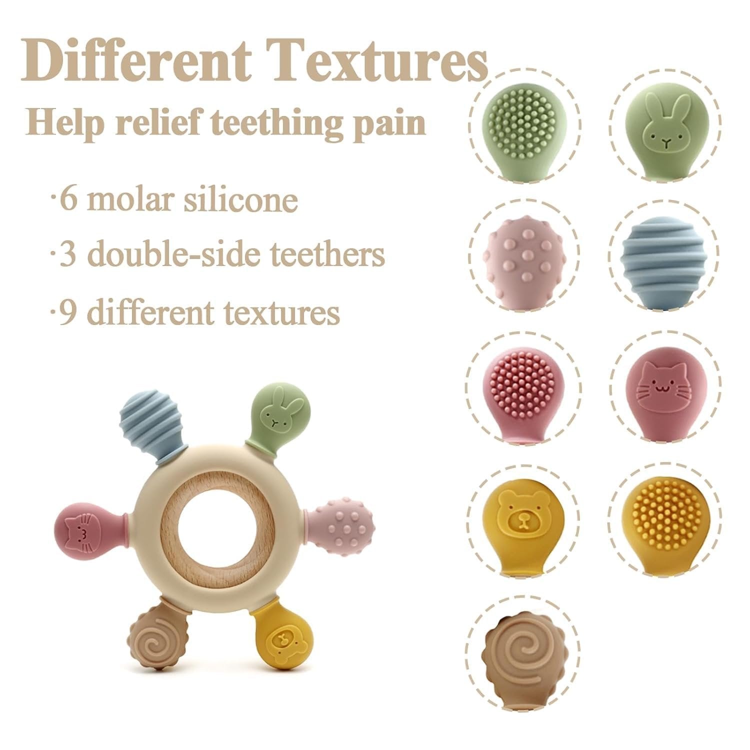 Silicone Baby Teether ? BPA-Free Soft & Safe Teething Toy for Infants, Freezer-Friendly Soothing Teether with Easy Grip, Ideal for Baby?s Gums & First Teeth