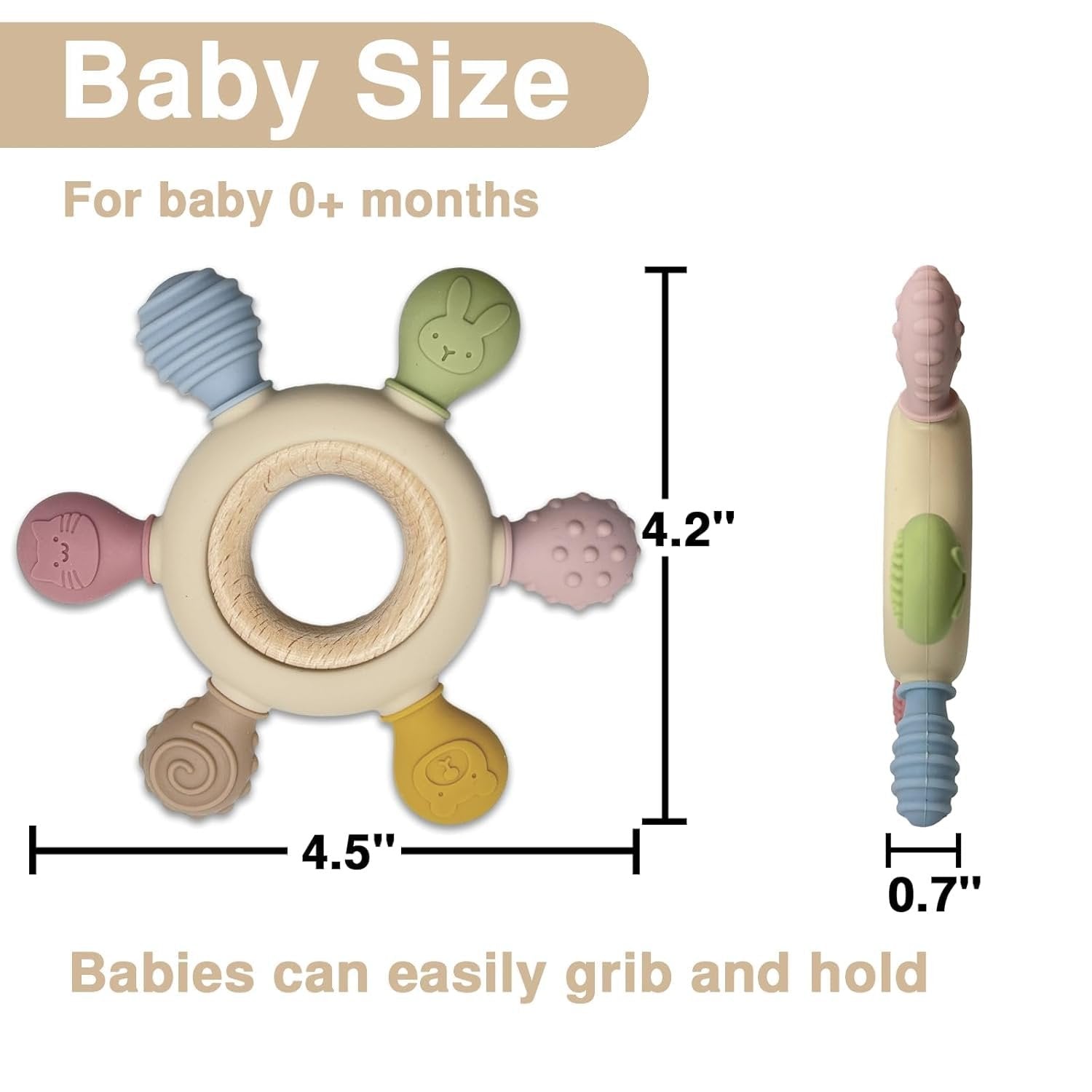 Silicone Baby Teether ? BPA-Free Soft & Safe Teething Toy for Infants, Freezer-Friendly Soothing Teether with Easy Grip, Ideal for Baby?s Gums & First Teeth