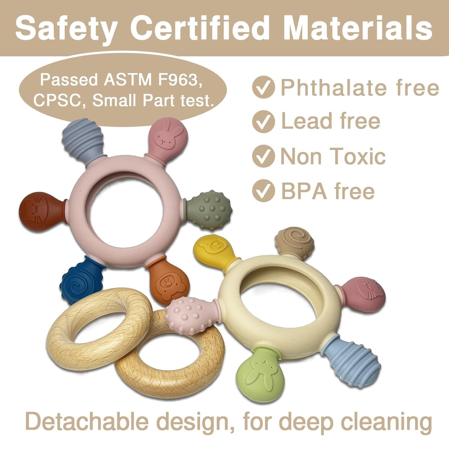 Silicone Baby Teether ? BPA-Free Soft & Safe Teething Toy for Infants, Freezer-Friendly Soothing Teether with Easy Grip, Ideal for Baby?s Gums & First Teeth