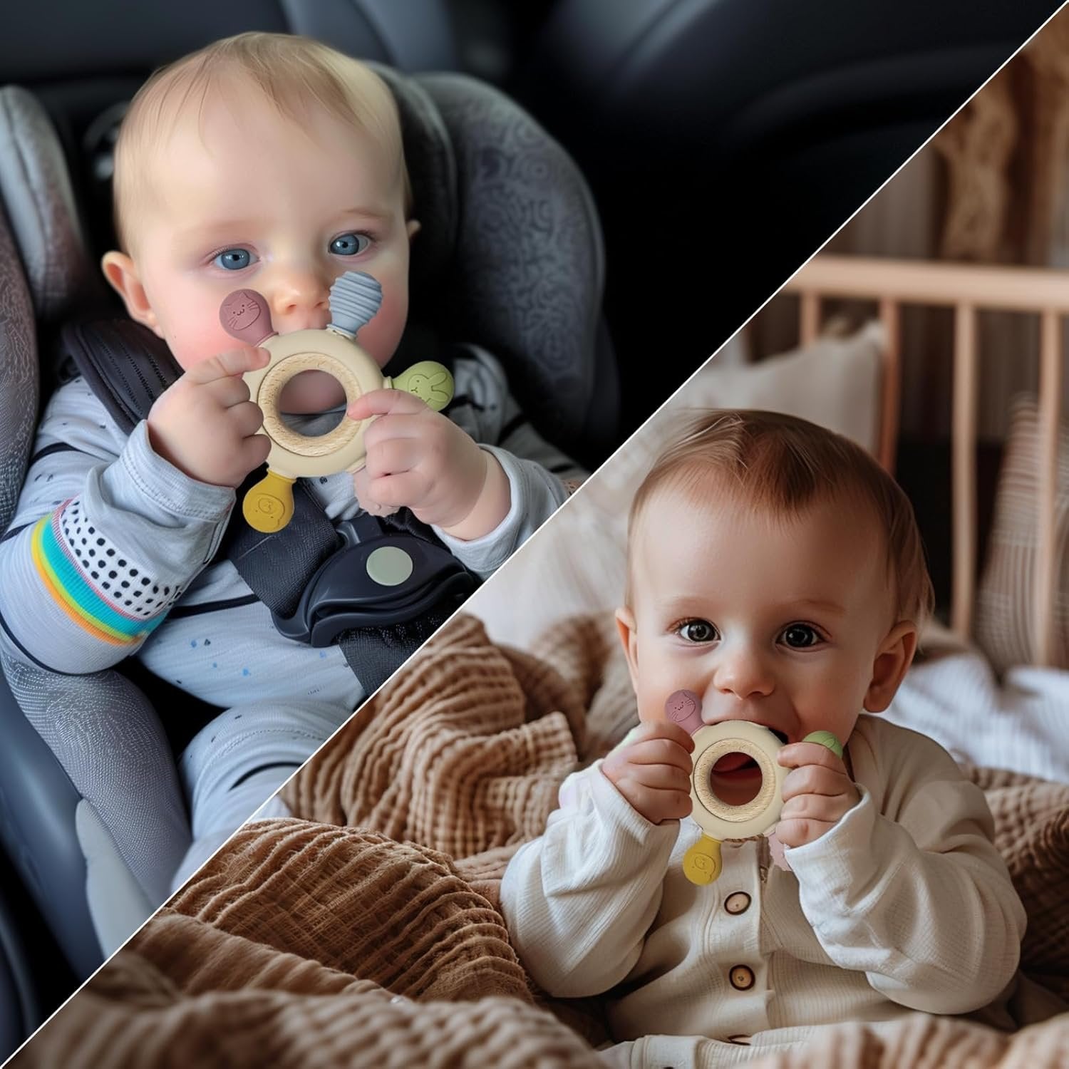 Silicone Baby Teether ? BPA-Free Soft & Safe Teething Toy for Infants, Freezer-Friendly Soothing Teether with Easy Grip, Ideal for Baby?s Gums & First Teeth