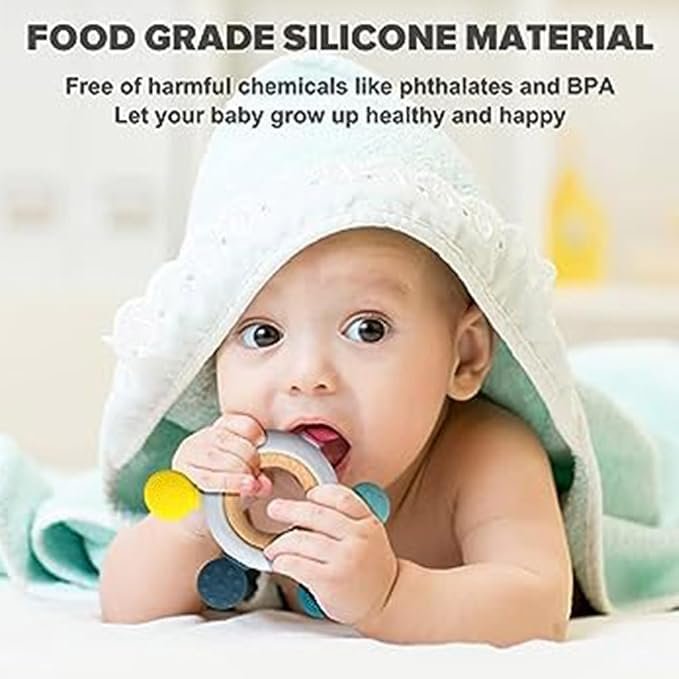 Silicone Baby Teether ? BPA-Free Soft & Safe Teething Toy for Infants, Freezer-Friendly Soothing Teether with Easy Grip, Ideal for Baby?s Gums & First Teeth