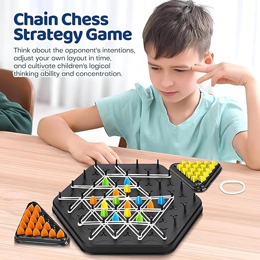 Triangle Chess Game ? Strategic Board Game for Kids & Adults, Compact Travel-Friendly Puzzle Game, Fun Brain Teaser for Family & Party Game Night