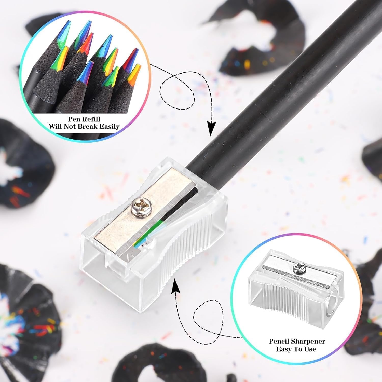 Rainbow Pencil Set ? Multi-Color Drawing & Writing Pencils for Kids & Artists, Smooth Color-Blending Rainbow Core Pencils for School, Art & Gifts