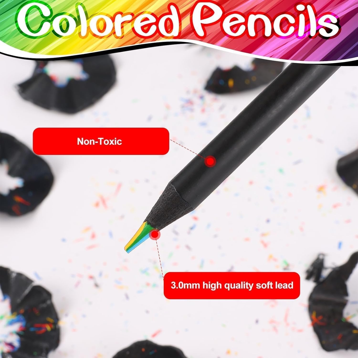 Rainbow Pencil Set ? Multi-Color Drawing & Writing Pencils for Kids & Artists, Smooth Color-Blending Rainbow Core Pencils for School, Art & Gifts