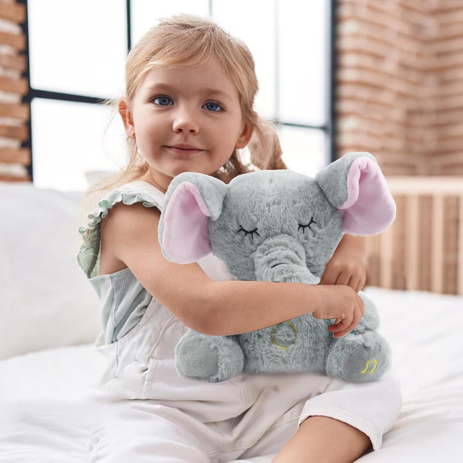 Breathing Elephant Plush Toy ? Soft Soothing Sleep Companion for Babies & Kids, Simulated Breathing Motion with Calming Effect, Cuddly Bedtime Stuffed Animal