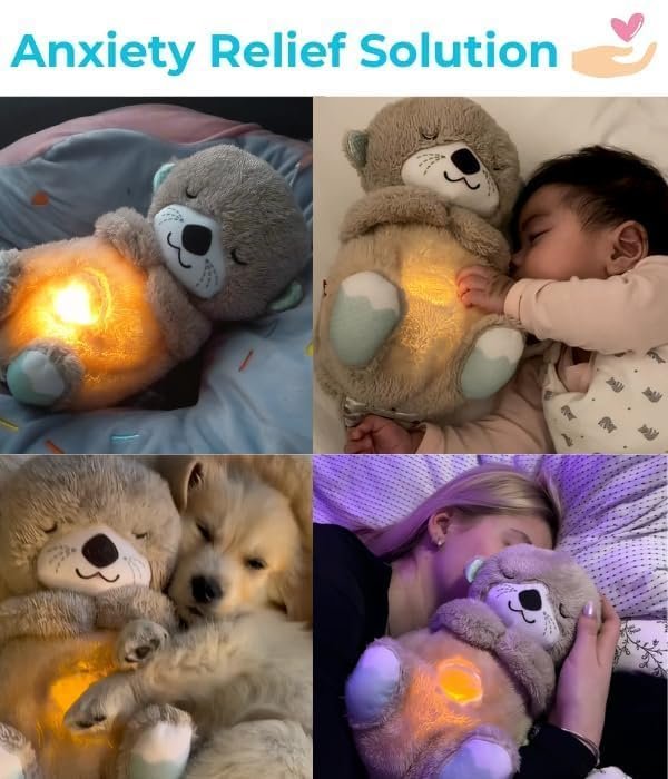 Breathing Teddy Bear Plush Toy ? Soft Sleep Companion with Simulated Breathing Motion, Calming Stuffed Animal for Babies, Kids & Anxiety Relief