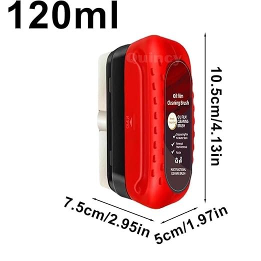 Oil Film Cleaning Brush ? Multipurpose Glass Scraper with Sponge Head & Handle, Removes Grease, Fog & Oil Film from Car Windshield, Mirrors & Windows