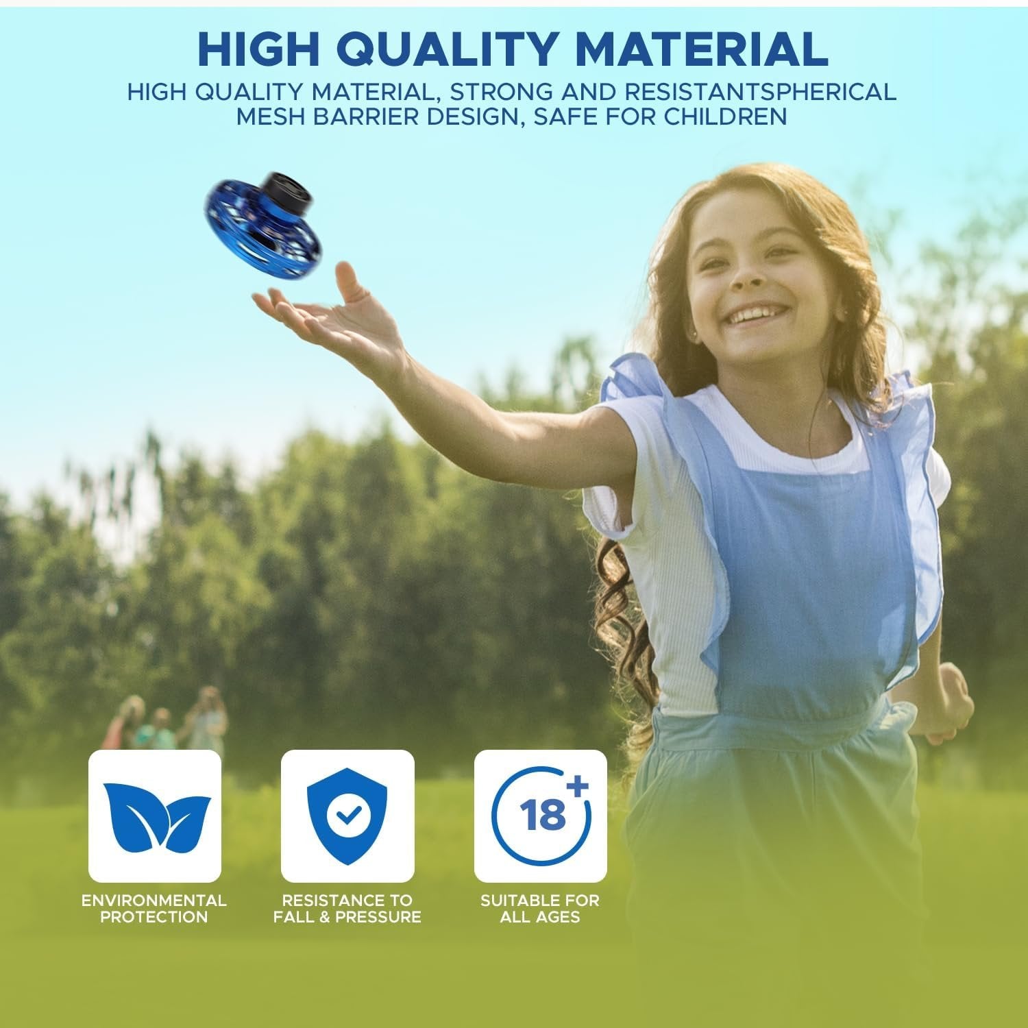 Flying Gyro Spinner ? Rechargeable Hand-Controlled Boomerang Spinner Toy with LED Lights, 360? Rotating Mini Drone for Kids & Adults