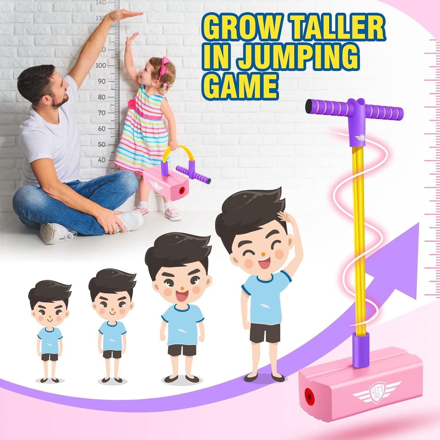Pogo Jumper for Kids ? Foam Bouncy Jump Stick with Squeaky Sound, Safe Indoor & Outdoor Fun Exercise Toy for Boys & Girls (Ages 3+)