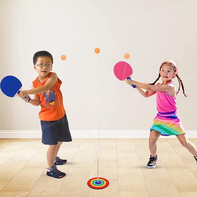 Ping Pong Table Tennis Trainer ? Solo Training Set with Elastic Rod & Base, Portable Practice Tool for Kids & Adults, Indoor Outdoor Ping Pong Rebounder