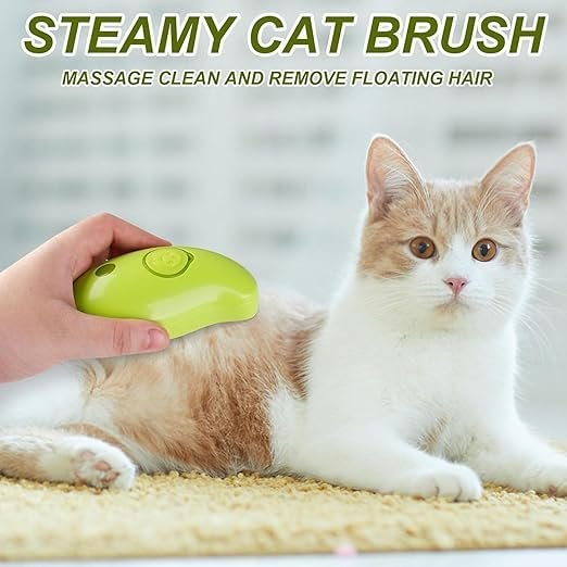 Pet Steam Brush ? 2-in-1 Grooming & Cleaning Tool for Dogs & Cats, Gentle Steam Deodorizer with Detangling Brush for Shedding & Hair Care