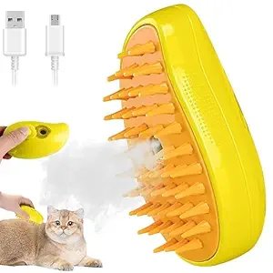 Pet Steam Brush ? 2-in-1 Grooming & Cleaning Tool for Dogs & Cats, Gentle Steam Deodorizer with Detangling Brush for Shedding & Hair Care
