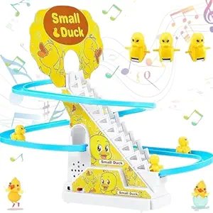 Small Duck Track Toy ? Climbing Duck Slide with Music & Lights | Fun Educational Track Playset for Toddlers & Kids | Battery Operated Baby Toy