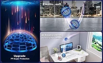 Flying Orb Ball ? Round Shape Hand-Controlled Drone Toy with LED Lights | USB Rechargeable, 360? Rotating Hover Ball for Kids & Adults, Indoor/Outdoor Fun