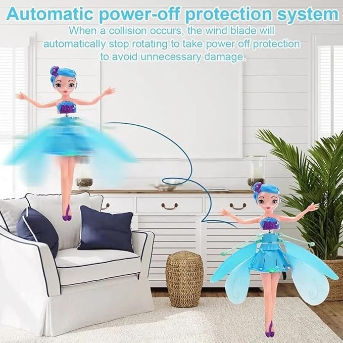Flying Fairy Doll ? Hand Controlled Infrared Induction Hover Toy with LED Lights | USB Rechargeable, Auto Take-Off Magic Princess Doll for Girls (Ages 5+)