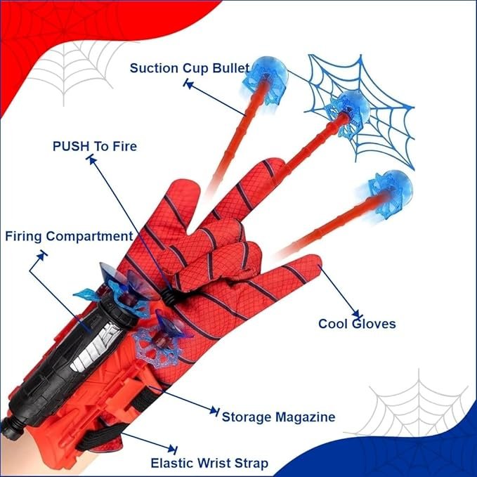 Kids Spider Web Shooters Toy ? Superhero Roleplay Wrist Launcher with Refill Cans | Adjustable Strap for Boys & Girls | Fun Outdoor & Indoor Action Toy