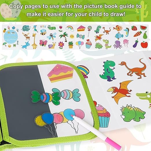 Reusable Kids Erasable Doodle Book Set ? 3 Magic Water-Draw Coloring Boards with Pen | Eco-Friendly, Mess-Free Travel & Learning Toy for Toddlers & Preschoolers