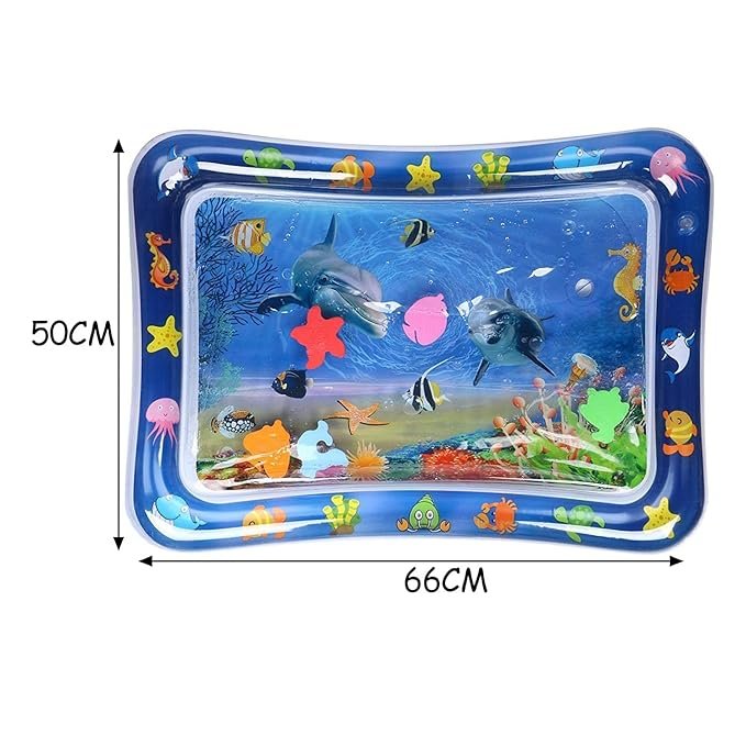 Baby Water Play Mat | Inflatable Tummy Time Mat for Infants & Toddlers | Leak-Proof Sensory Toy with Colorful Floating Animals for Early Development