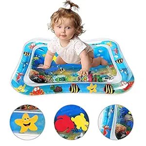 Baby Water Play Mat | Inflatable Tummy Time Mat for Infants & Toddlers | Leak-Proof Sensory Toy with Colorful Floating Animals for Early Development