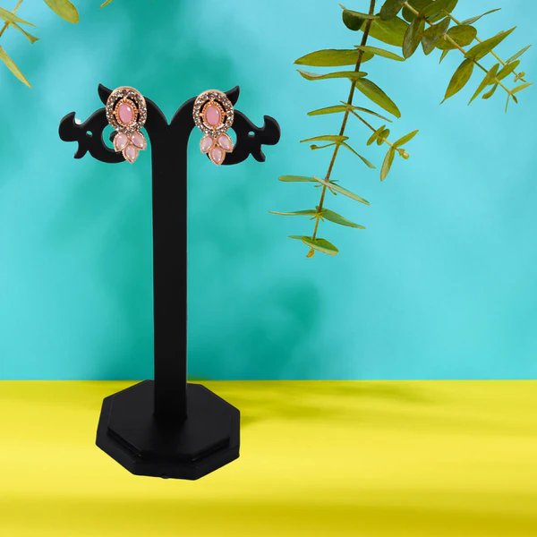 Elegant Pink & Green Diamond Necklace Set ? Stylish and Colorful Jewelry for Women