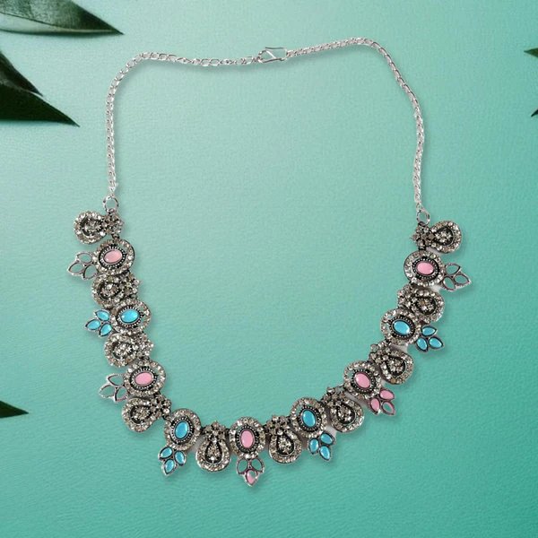 Sky Blue & Pink Color Necklace Set ? Stylish and Feminine Jewelry for Women