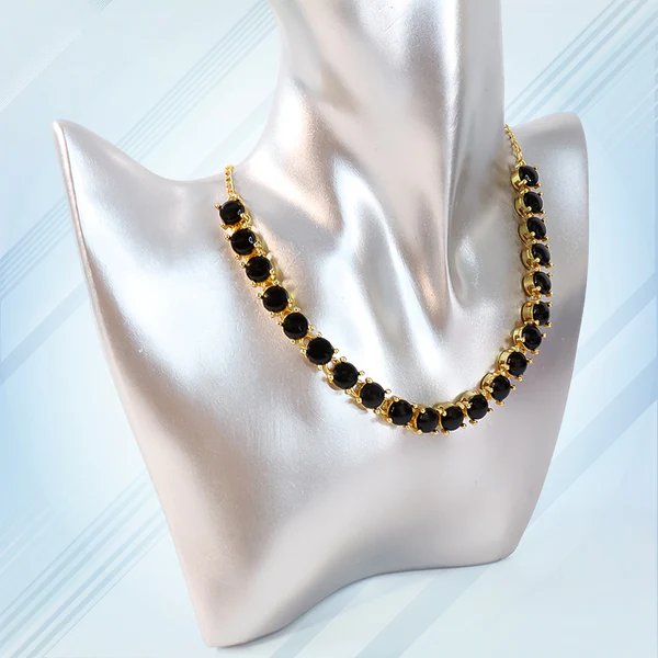 American Diamond Elegant Gold Plated Necklace Set ? Stunning Jewelry for Women, Ideal for Parties & Celebrations