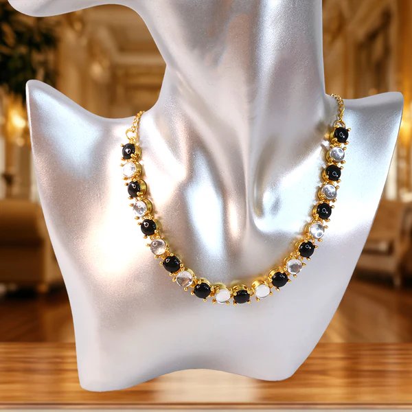 Stylish Fancy Party Wear Gold Plated Jewellery Set for Women ? Elegant Necklace & Earrings for Celebrations