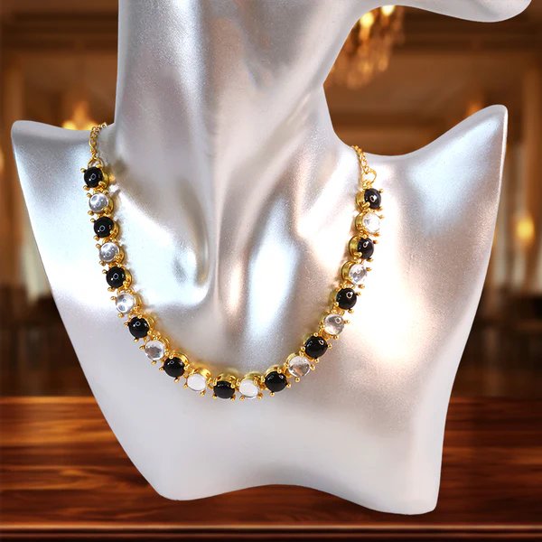 Stylish Fancy Party Wear Gold Plated Jewellery Set for Women ? Elegant Necklace & Earrings for Celebrations