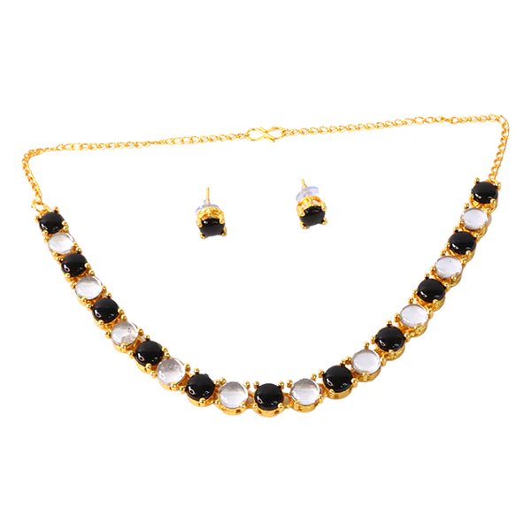 Stylish Fancy Party Wear Gold Plated Jewellery Set for Women ? Elegant Necklace & Earrings for Celebrations