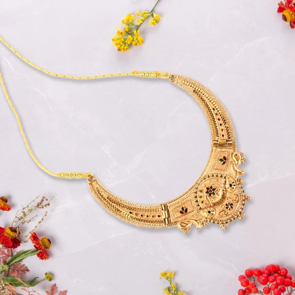 Elegant Gold-Plated Necklace Set for Women ? Traditional Jewelry with Matching Earrings | Perfect for Weddings and Festivals