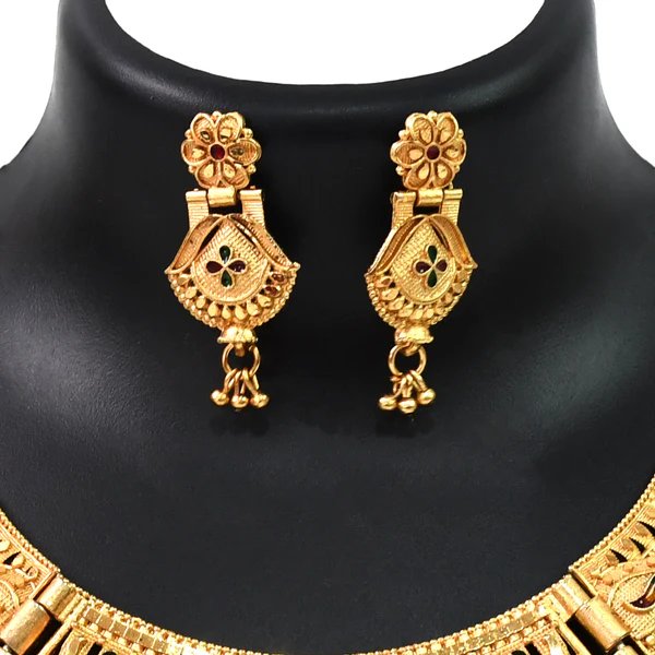 Glamorous Gold Plated Necklace Set for Women ? Shine Bright at Every Event | Statement Jewelry for Festive Wear