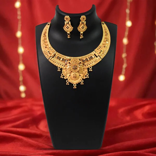Glamorous Gold Plated Necklace Set for Women ? Shine Bright at Every Event | Statement Jewelry for Festive Wear