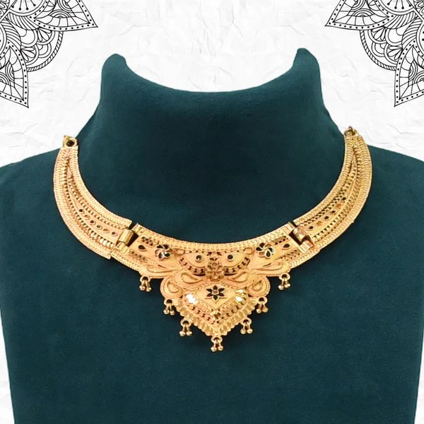 Gold Plated Necklace Set for Women ? Classic Indian Jewelry for Weddings, Parties & Daily Wear ? Elegant Gold Tone Necklace with Earrings