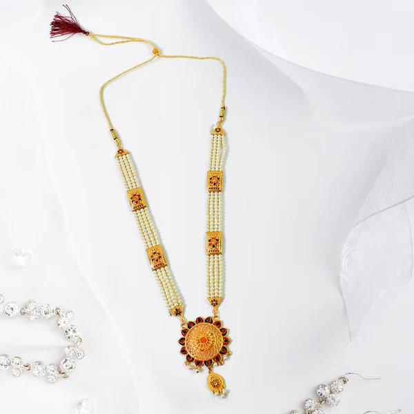 Moti Pearl Necklace Set for Women ? Elegant White Pearl Jewelry with Earrings ? Traditional Indian Necklace Set for Weddings & Festive Wear