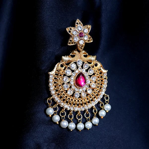 Traditional Gold Plated Chandbali Earrings  Elegant Indian Design, Lightweight & Stylish Jewelry for Women