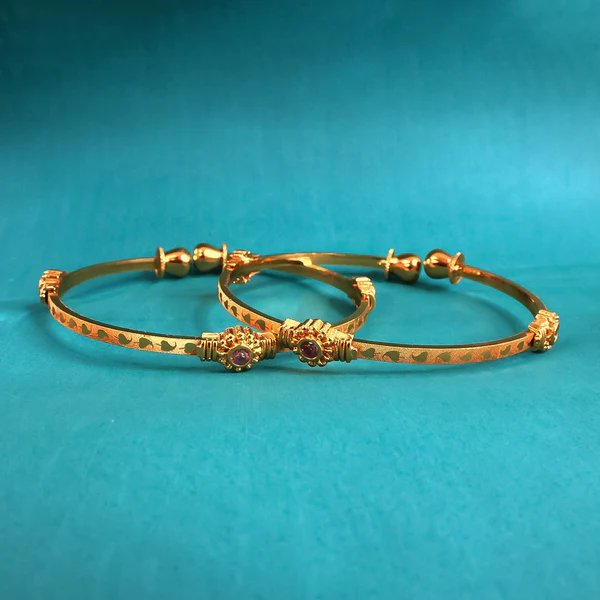 Womens Pride Traditional Gold Plated Bangles  Elegant Indian Design for Weddings & Special Occasions