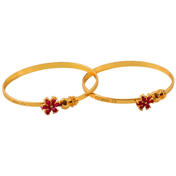 Timeless Golden Bangles (1 Pair)  Classic & Elegant Gold Plated Bangles for Women, Perfect for Weddings & Special Events