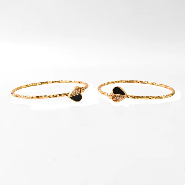 Classic Golden Bangles (1 Pair)  Timeless & Elegant Gold Plated Bangles for Women, Perfect for Weddings & Special Occasions