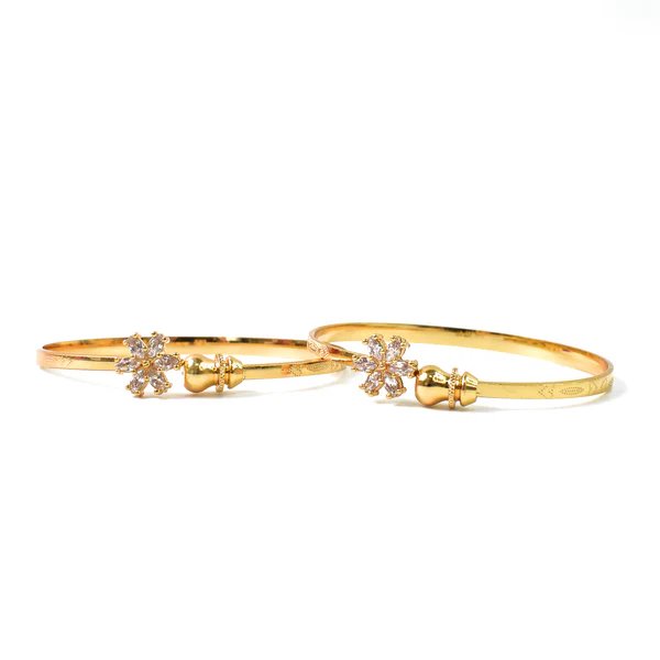 Elegant Golden Bangles (1 Pair)  Stylish Gold Plated Bangles for Women, Perfect for Traditional Wear & Festive Occasions